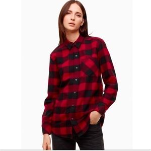Aritzia TNA red flannel, size XS.